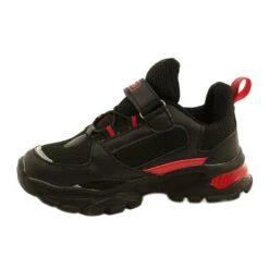 ADI Chaussures De Sport Garçons Velcro News 22DZ32-4932 Noir-Rouge Le Noir