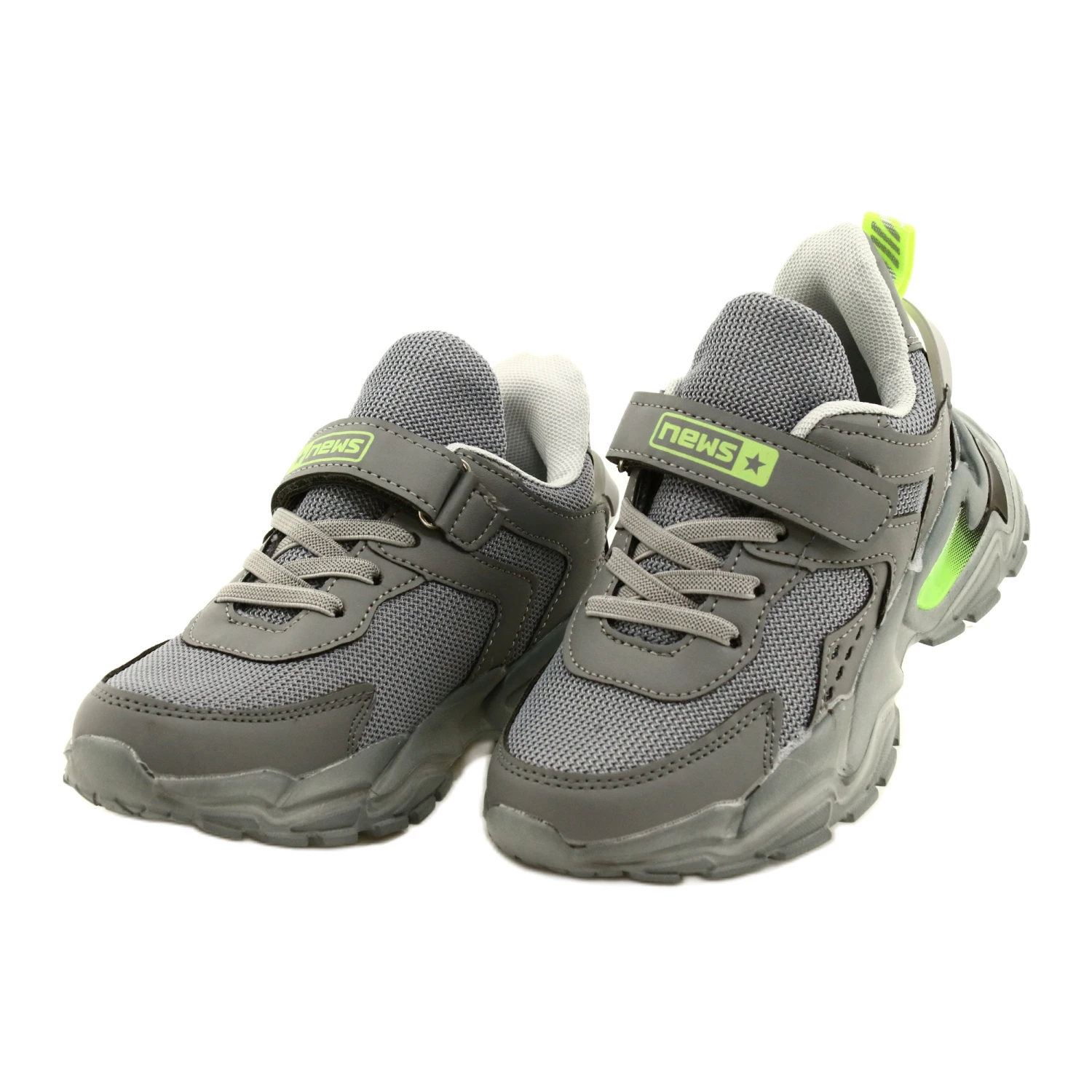 ADI Garçons Sport Chaussures Velcro News 22DZ32-4930 Gris Vert – Image 2