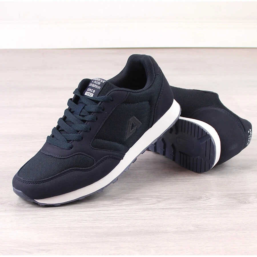 American Club 135/23 Chaussures De Sport Homme Bleu Marine Blanche – Image 4