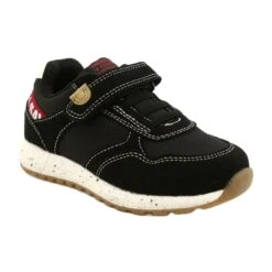 American Club ADI Chaussures De Sport Américaines Avec Velcro ES86/22 Noir Blanche Le Noir Rouge