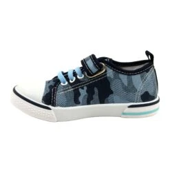 American Club Baskets Américaines Chaussures Pour Enfants Insert En Cuir TEN54 / 22 Moro Bleu ['bleu Marine']
