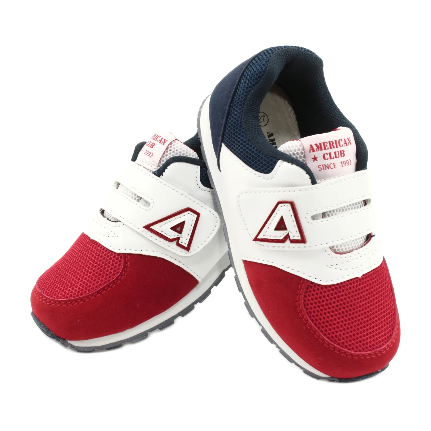 American Club Chaussures De Sport Insert Cuir American BS01 BS02 Rouge Blanche Bleu Marin – Image 3