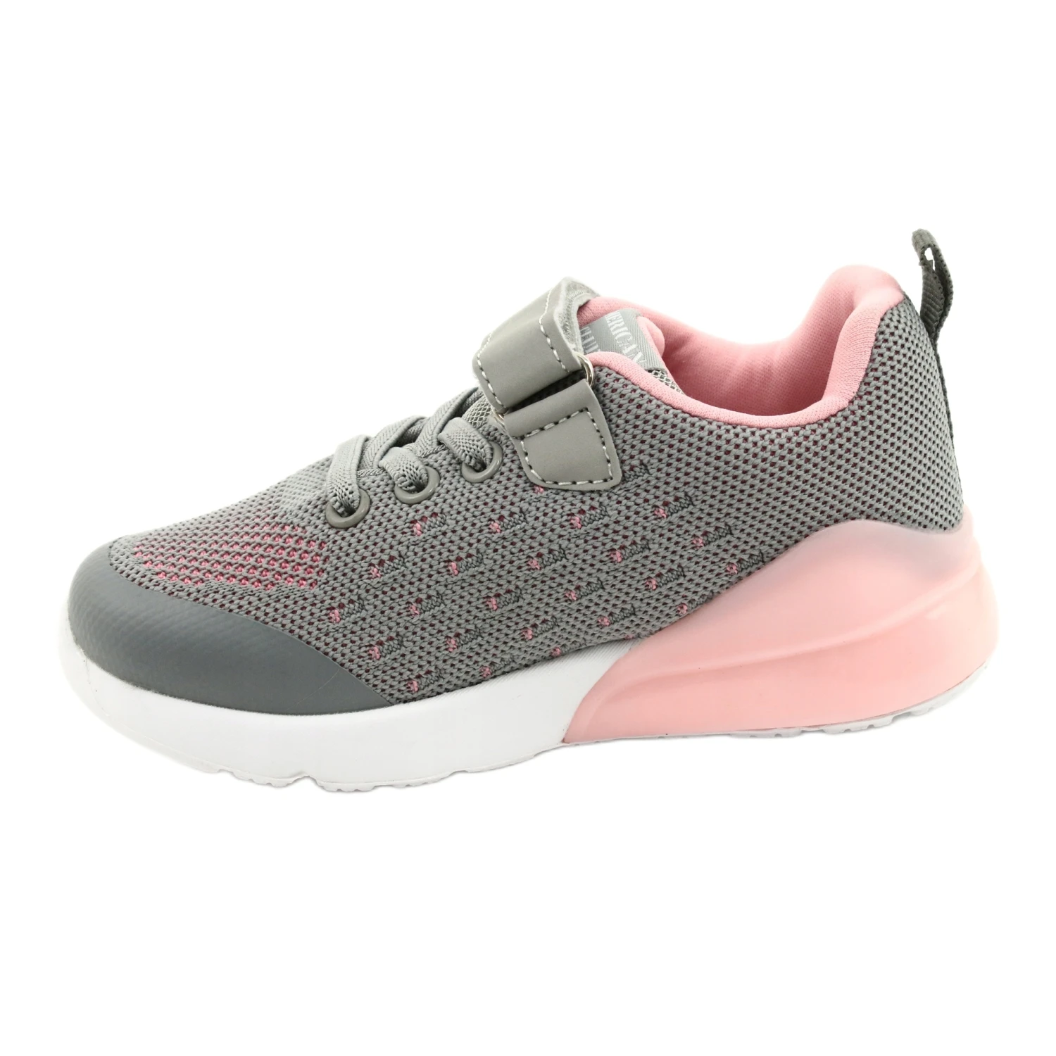 American Club Chaussures De Sport Pour Filles Avec Velcro RL12 / 21 Gris Rose