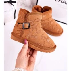 Apawwa Bottes De Neige Enfant Fourrure Marron Kawai Brun