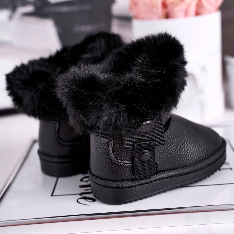 Apawwa Bottes De Neige Pour Enfants Isolées Marella Noires Avec Fourrure Le Noir – Image 4