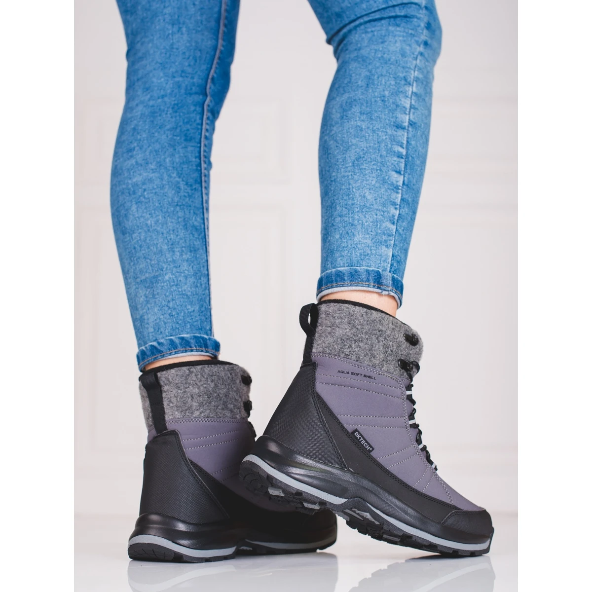 Après-ski Femme Gris DK à Lacets Le Noir – Image 2