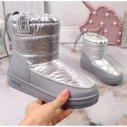 Après-ski Fille Argent Métallisé Big Star KK374218 Gris