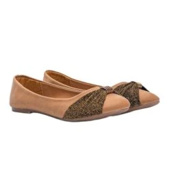 Ballerines Camel Avec Décoration Brillante Comme Moi Brun