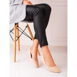 Ballerines Confortables En Daim Shelovet Beige