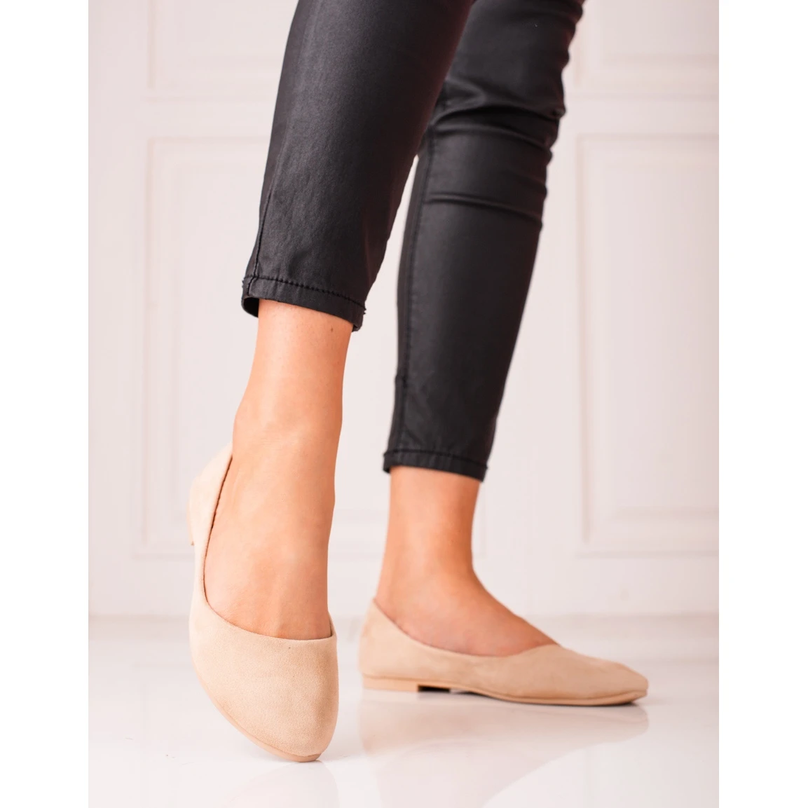 Ballerines Confortables En Daim Shelovet Beige – Image 2