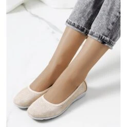 Ballerines Elmas En Cuir Beige