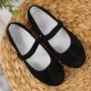 Ballerines En Brocart Noir Pour Fille Kornecki 6802 Le Noir