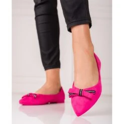 Ballerines En Daim à Nœud Shelovet Rose