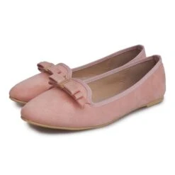 Ballerines En Daim Avec Noeud 1188-20 Rose