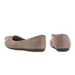 Ballerines En Daim Beige Avec Zircone Cubique Larissa
