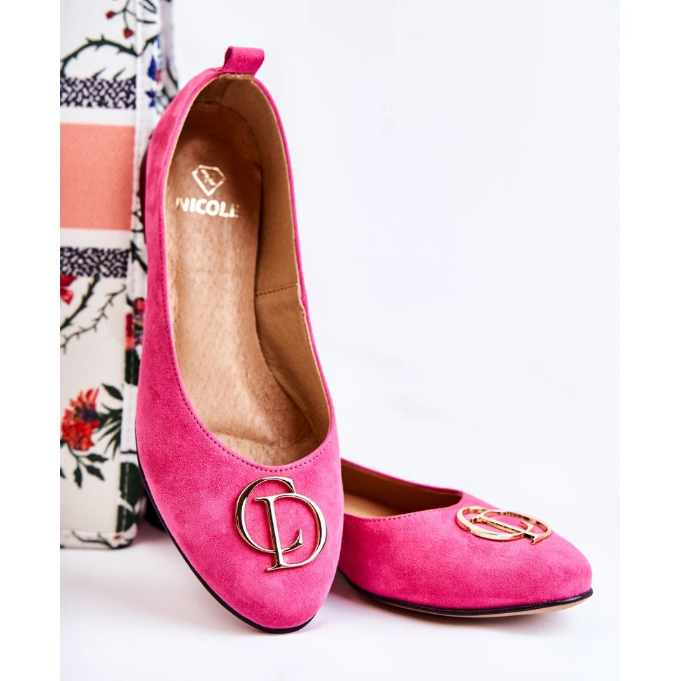 Ballerines En Daim Pour Femmes Avec Décoration Nicole 2746 Fuchsia Rose – Image 5