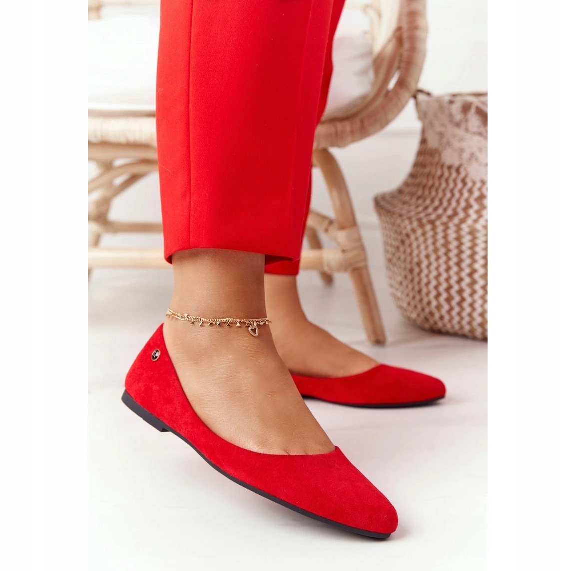 Ballerines En Daim Sergio Leone BL622 Rouge – Image 4
