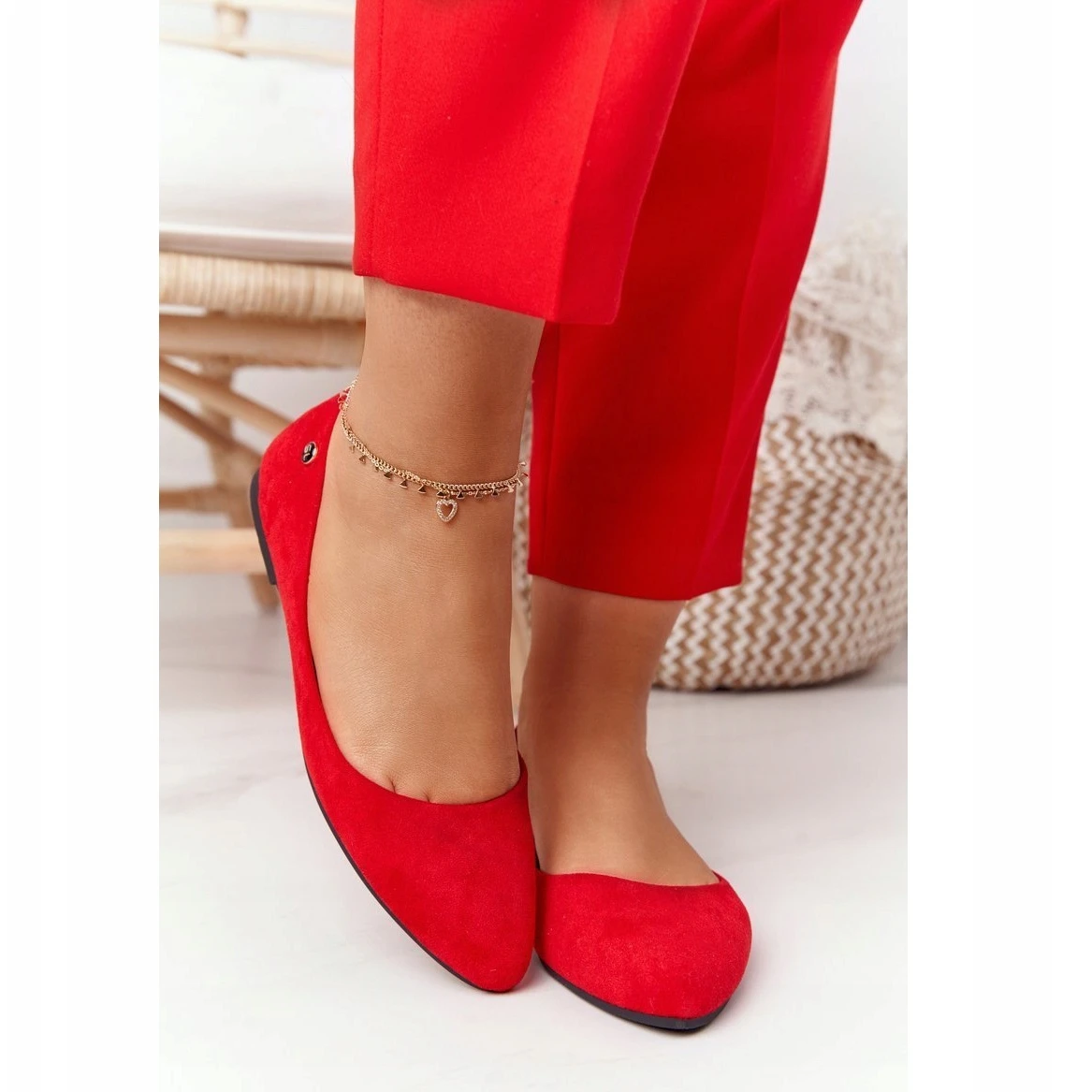 Ballerines En Daim Sergio Leone BL622 Rouge – Image 5