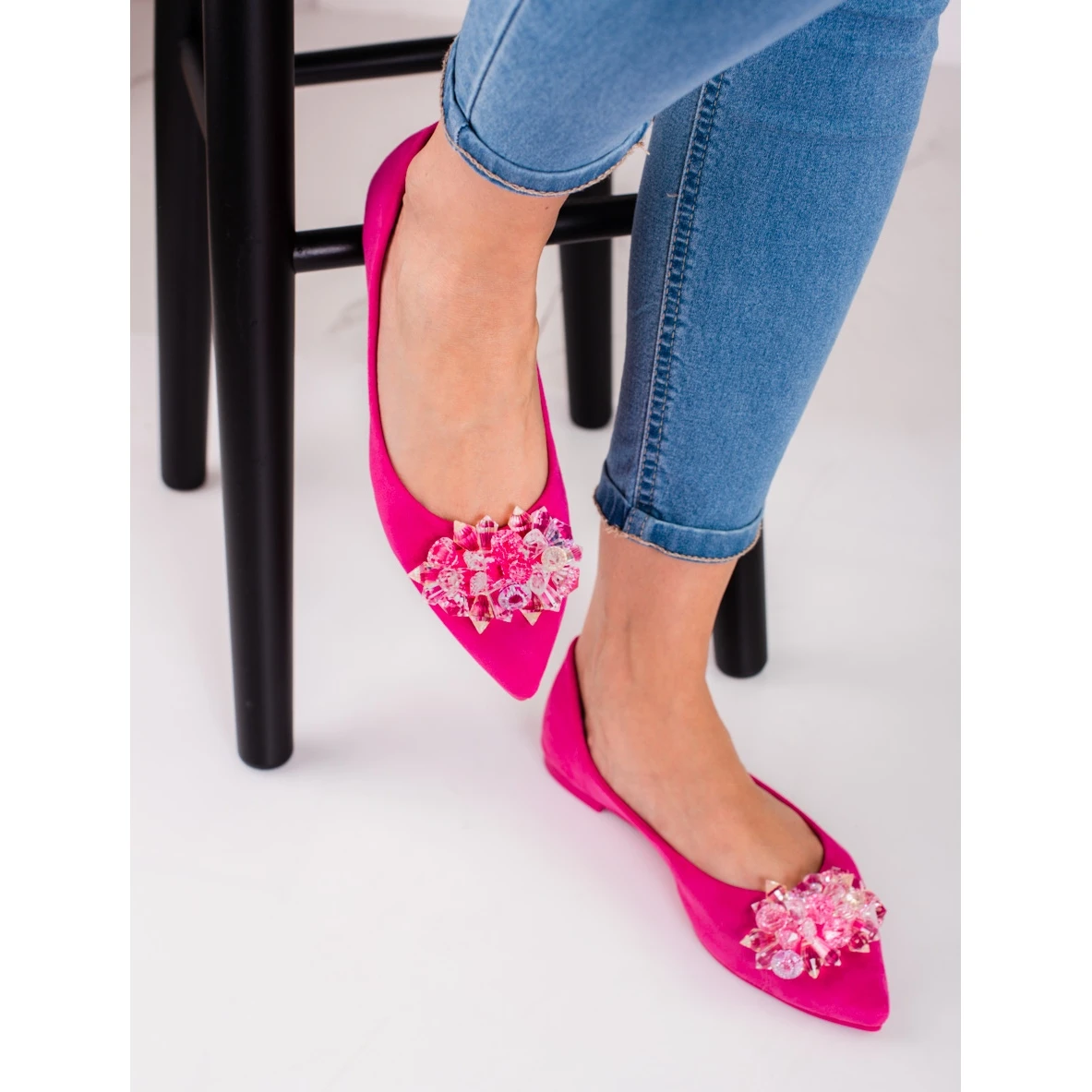 Ballerines Femme Avec Cristaux Shelovet Rose – Image 2