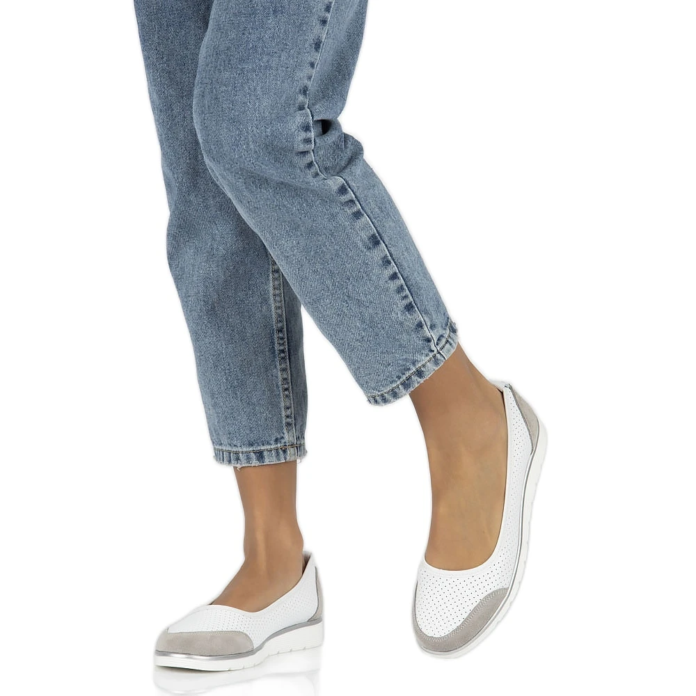 Ballerines Femme En Cuir Ajouré Filippo Dp4524/23 Blanche – Image 8