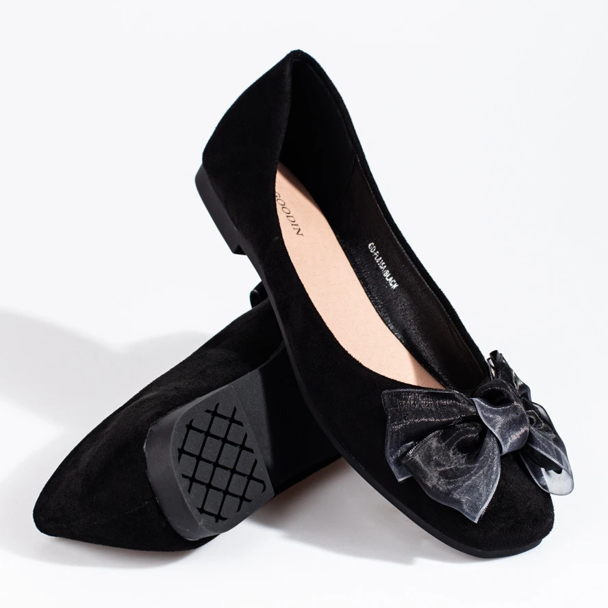 Ballerines Femme En Daim à Nœud Shelovet Noir Le Noir – Image 3