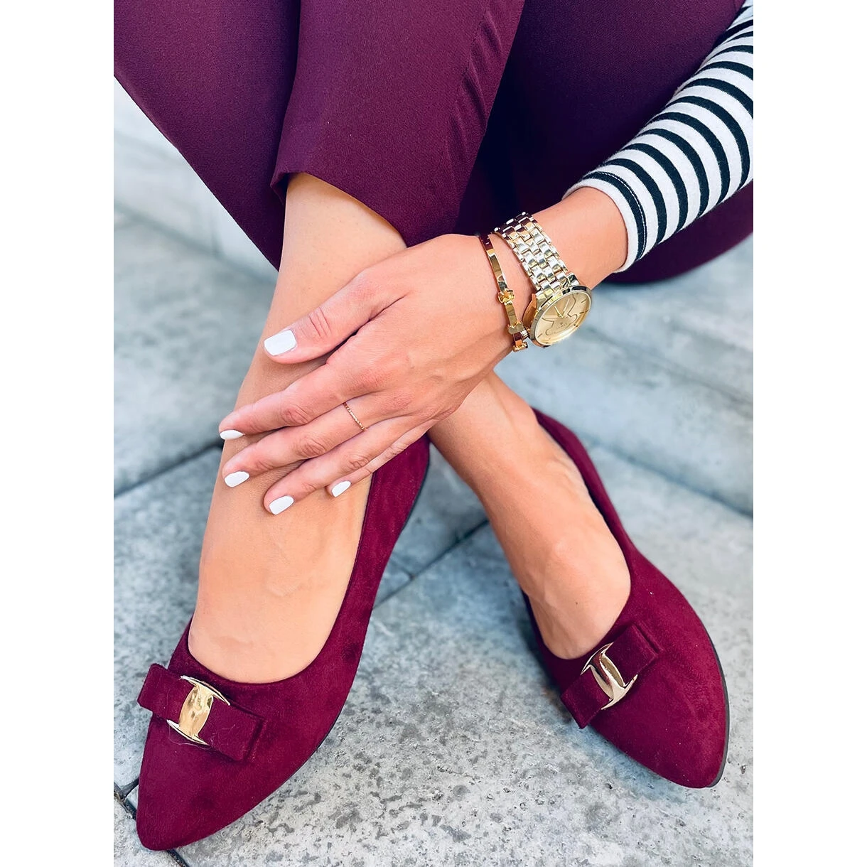 Ballerines Femme Janya Vin Rouge Multicolore – Image 3