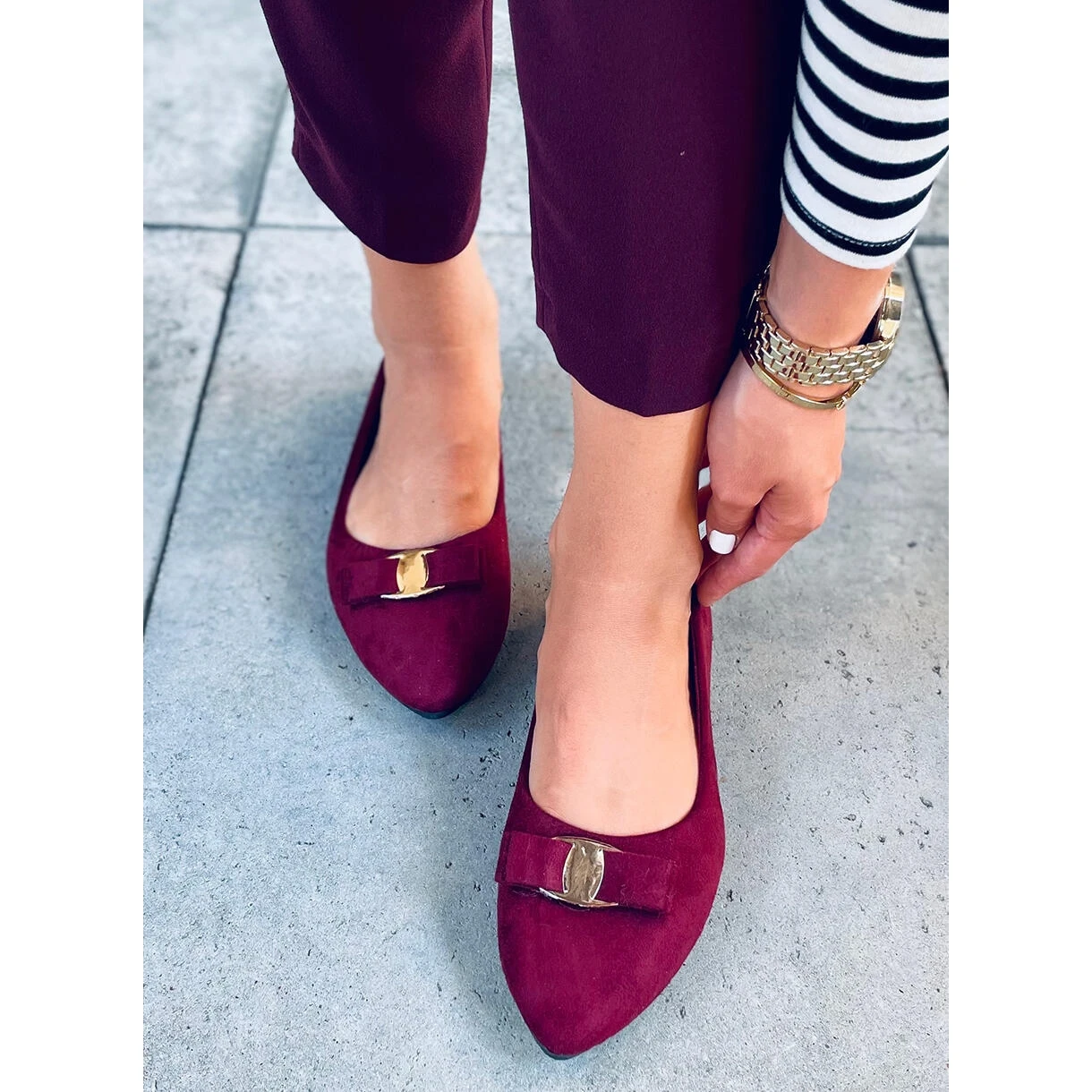 Ballerines Femme Janya Vin Rouge Multicolore – Image 4