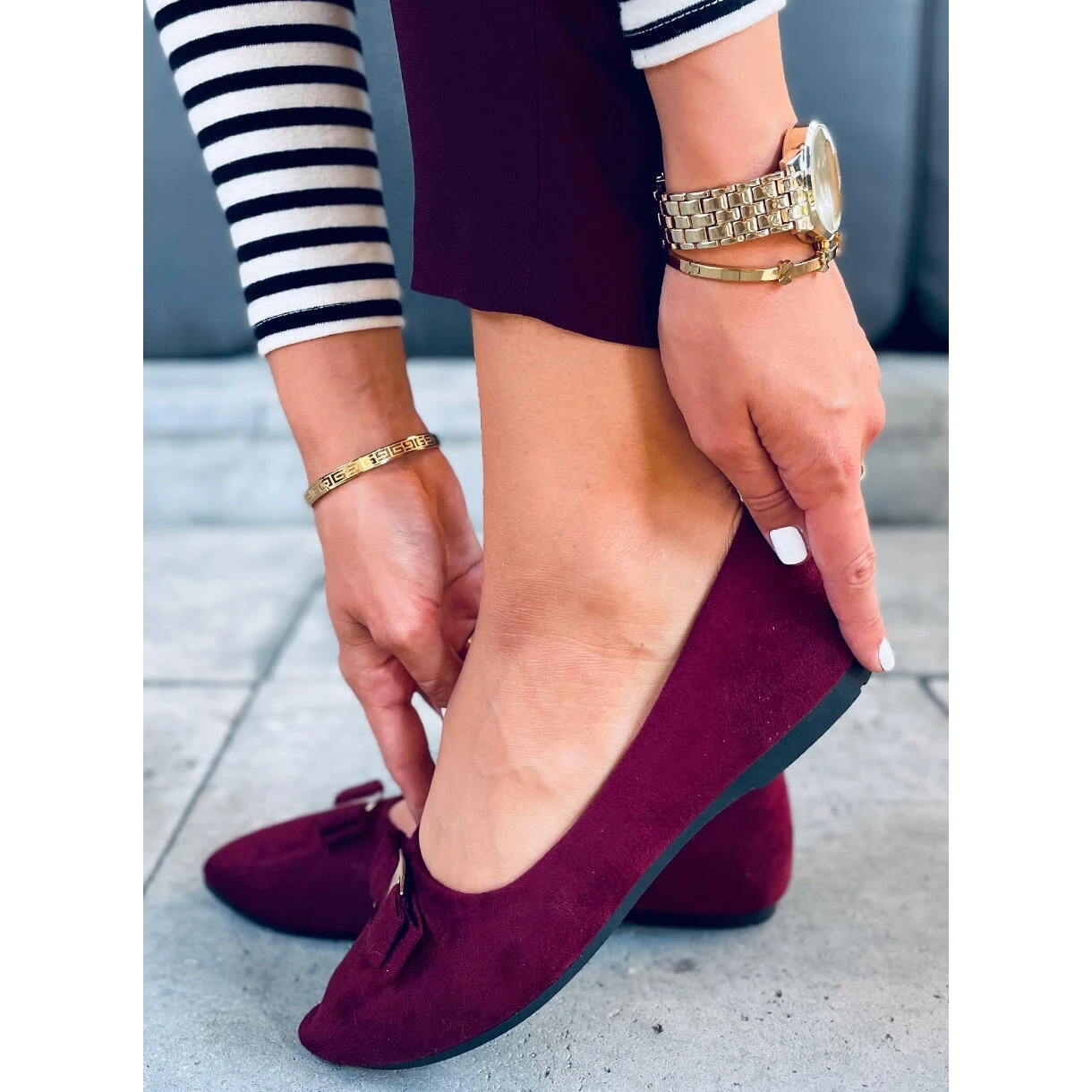 Ballerines Femme Janya Vin Rouge Multicolore – Image 5