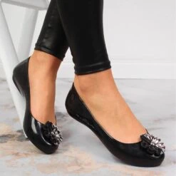 Ballerines Femme Meliski Avec Une Fleur Noir Zaxy JJ285048 Le Noir