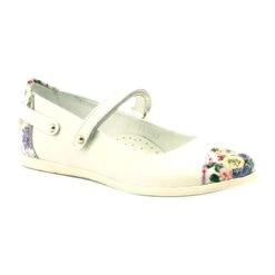 Ballerines Filles Fleurs Bartek Blanc Blanche Multicolore