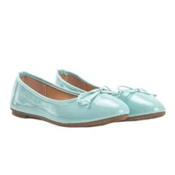 Ballerines Laquées Vertes à Nœud Lesley