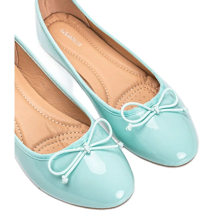 Ballerines Laquées Vertes à Nœud Lesley – Image 2