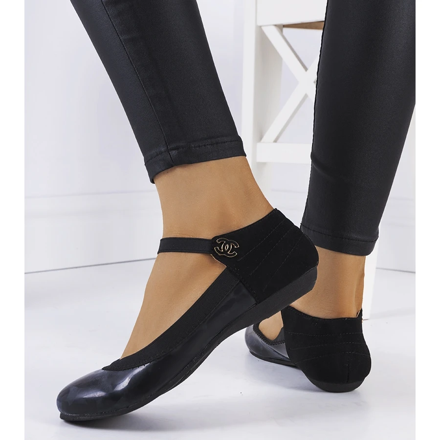 Ballerines Noires à Bande élastique Hari Le Noir – Image 2