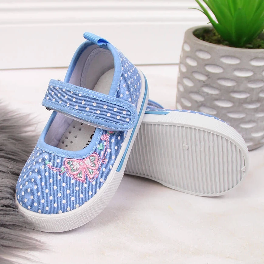 Ballerines Velcro à Pois Atletico Bleus – Image 3