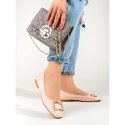 Ballerines Vernies à Bout Carré Pour Femme Shelovet Rose