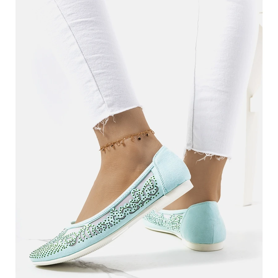 Ballerines Vertes à Ornements Astrid Ajourés