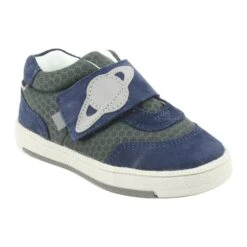 Bartek Chaussures De Sport Baskets Avec Velcro 71141 Bleu Marin Gris