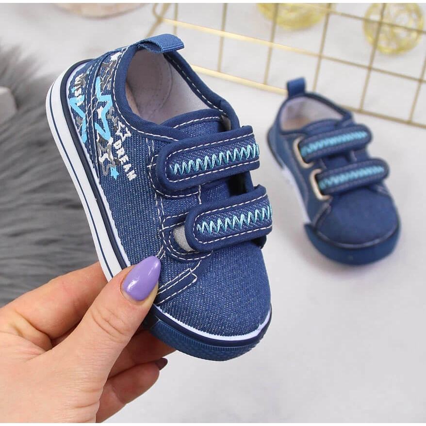 Baskets Atletico Bleu Velcro Garçon Bleu Marin