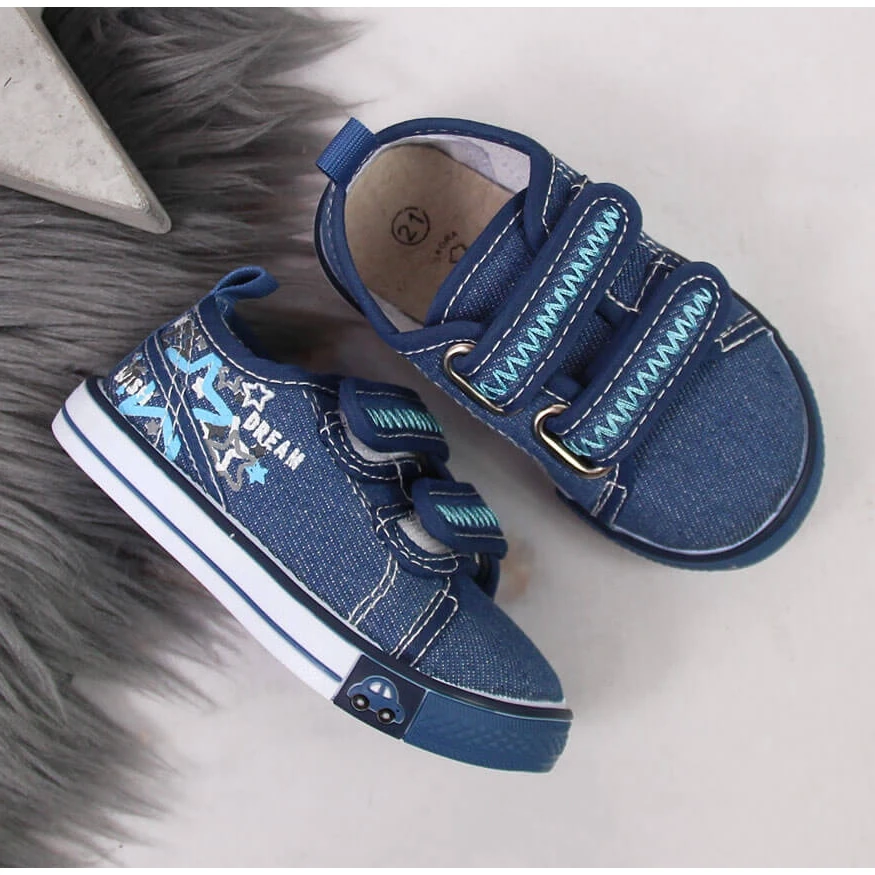 Baskets Atletico Bleu Velcro Garçon Bleu Marin – Image 3