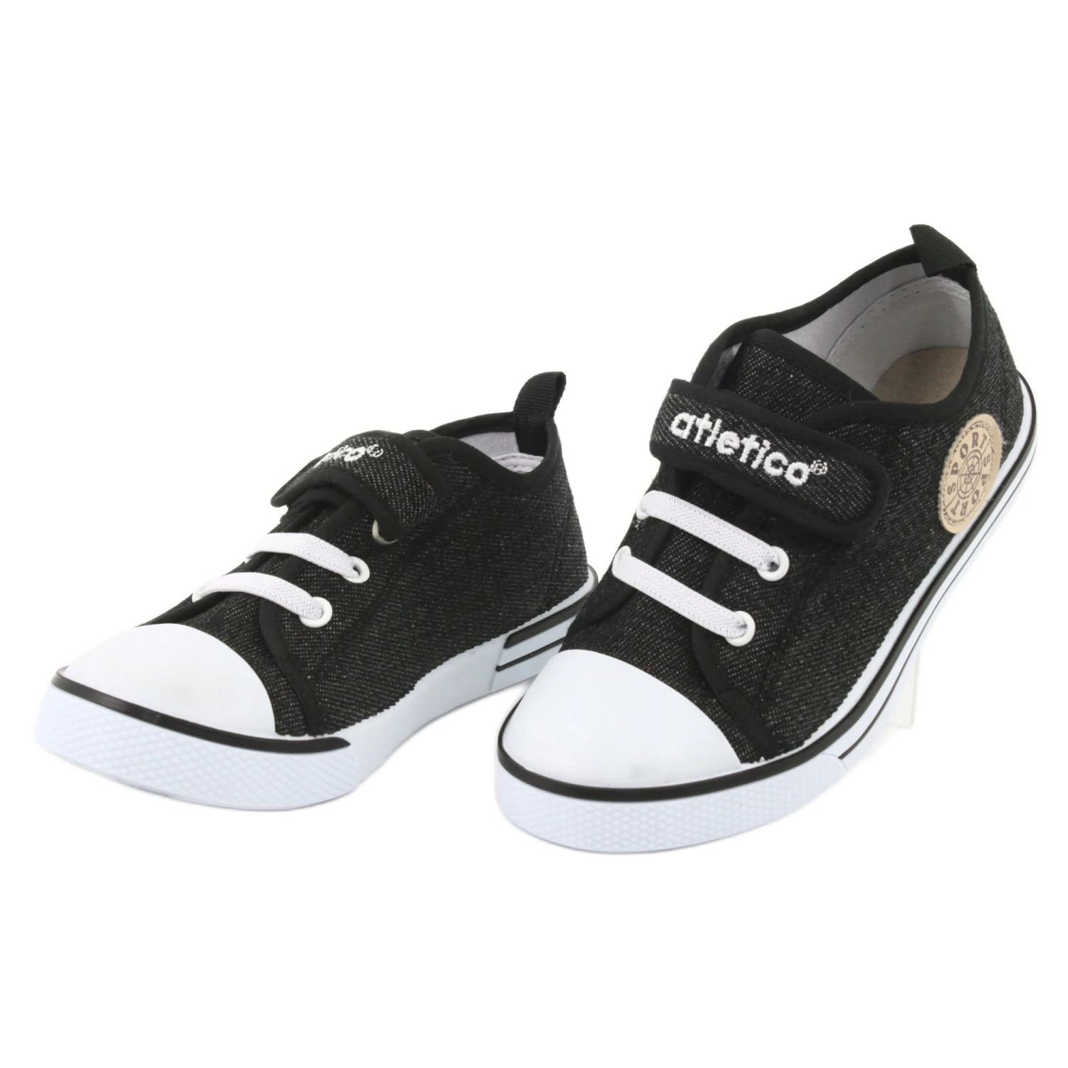 Baskets Avec Insert En Cuir Atletico BSM029 Le Noir – Image 3