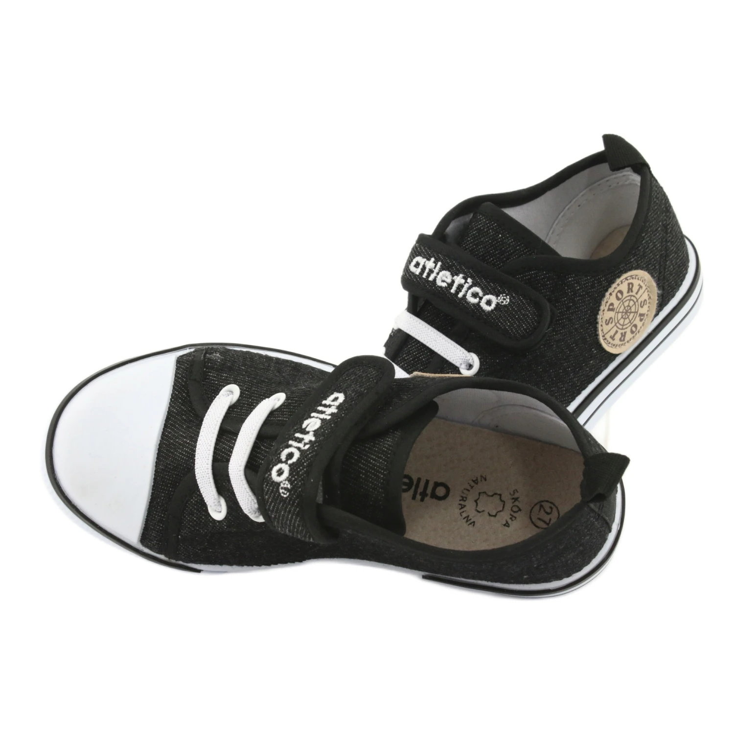 Baskets Avec Insert En Cuir Atletico BSM029 Le Noir – Image 6