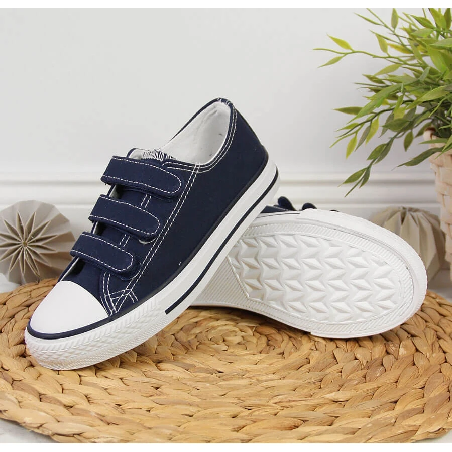 Baskets Basses Atletico Bleu Marine Pour Enfant Avec Velcro – Image 2