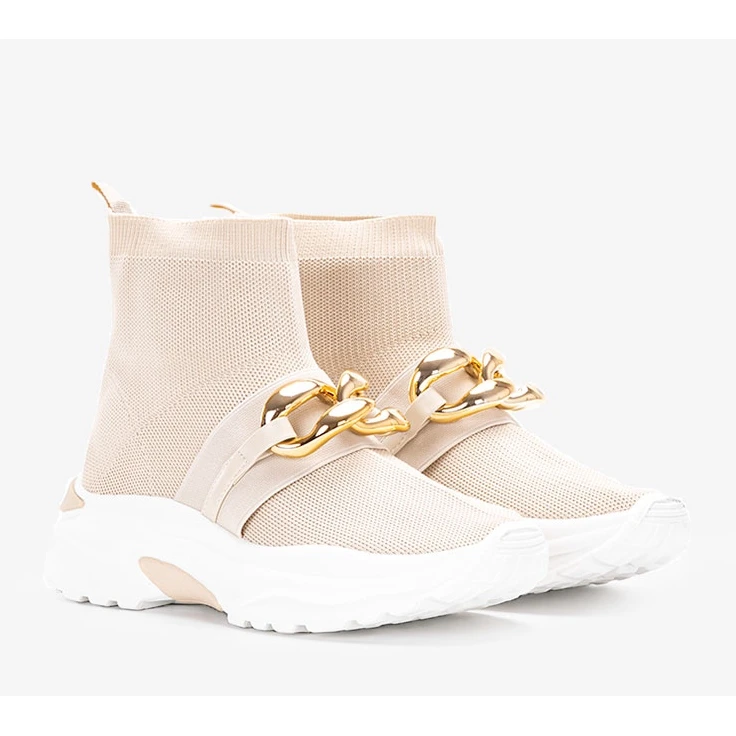 Baskets Beiges Avec Chaîne Taryn