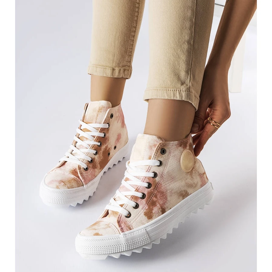 Baskets Big Star Beiges à Motifs LL274048