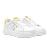 Baskets Blanches Avec Empiècement En éco-suède Ellen Jaune