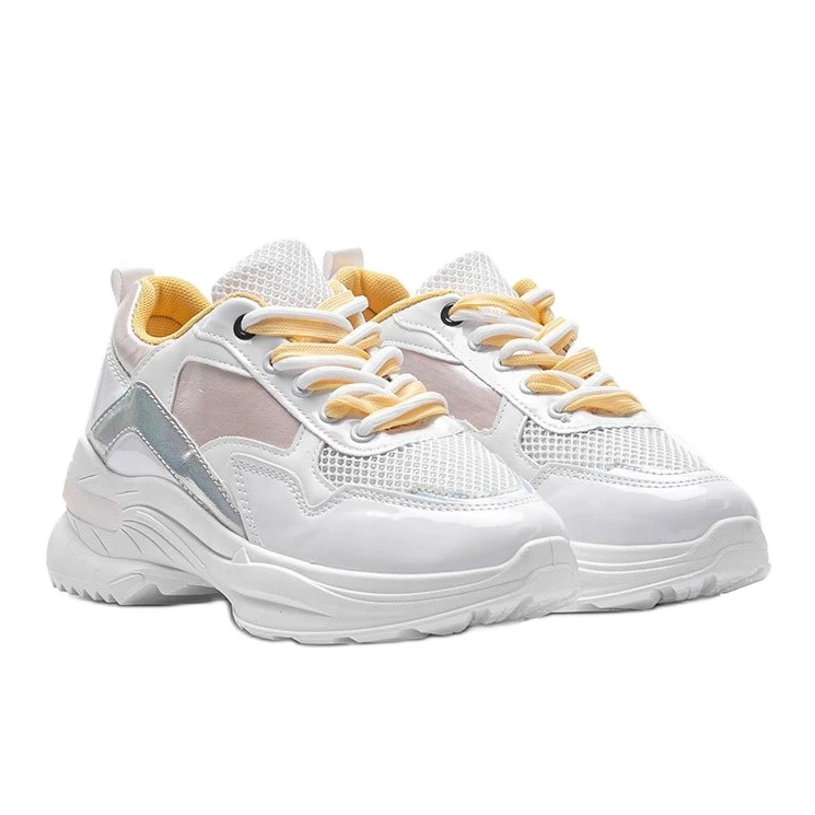 Baskets Blanches Avec Empiècements Holographiques Karlie Rose