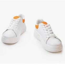 Baskets Blanches Brillantes LLQ204-3 Orange