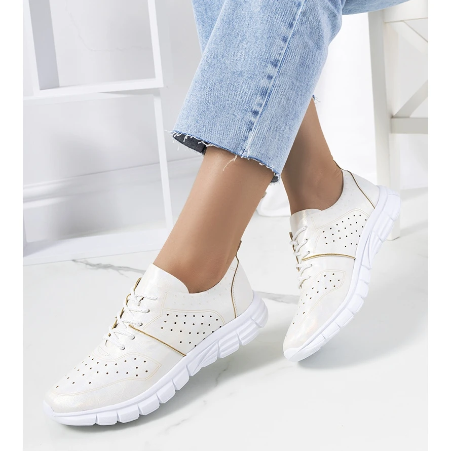 Baskets Blanches Holographiques Enid écru