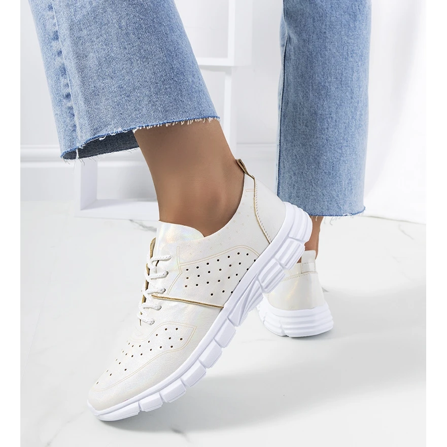 Baskets Blanches Holographiques Enid écru – Image 2