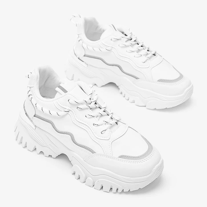 Baskets Blanches Sur Semelle épaisse Desiare – Image 2